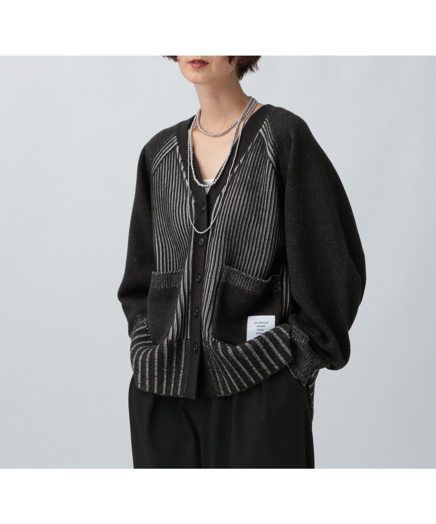 【レプシィム ローリーズファーム/LEPSIM LOWRYS FARM】の7ゲージリブVネックカーディガン インテリア・キッズ・メンズ・レディースファッション・服の通販 founy(ファニー) 　ファッション　Fashion　レディースファッション　Fashion for Women　トップス・カットソー　Cut & Sew Tops　カーディガン・羽織り　Layered Style Cardigans　Vネックトップス　V-Neck Tops / V-Cut Neckline Shirts　おすすめ　Recommended / Our Picks　アクセサリー　Fashion Accessories　カーディガン　Cardigan, Knitwear　トレンド　Trend, Trending Now　ロング　Long, Long-Length　ワイド　Wide, Wide Fit　人気　Popular, Best Seller　ブラック09|ID: prp329100004729345 ipo3291000000034690362