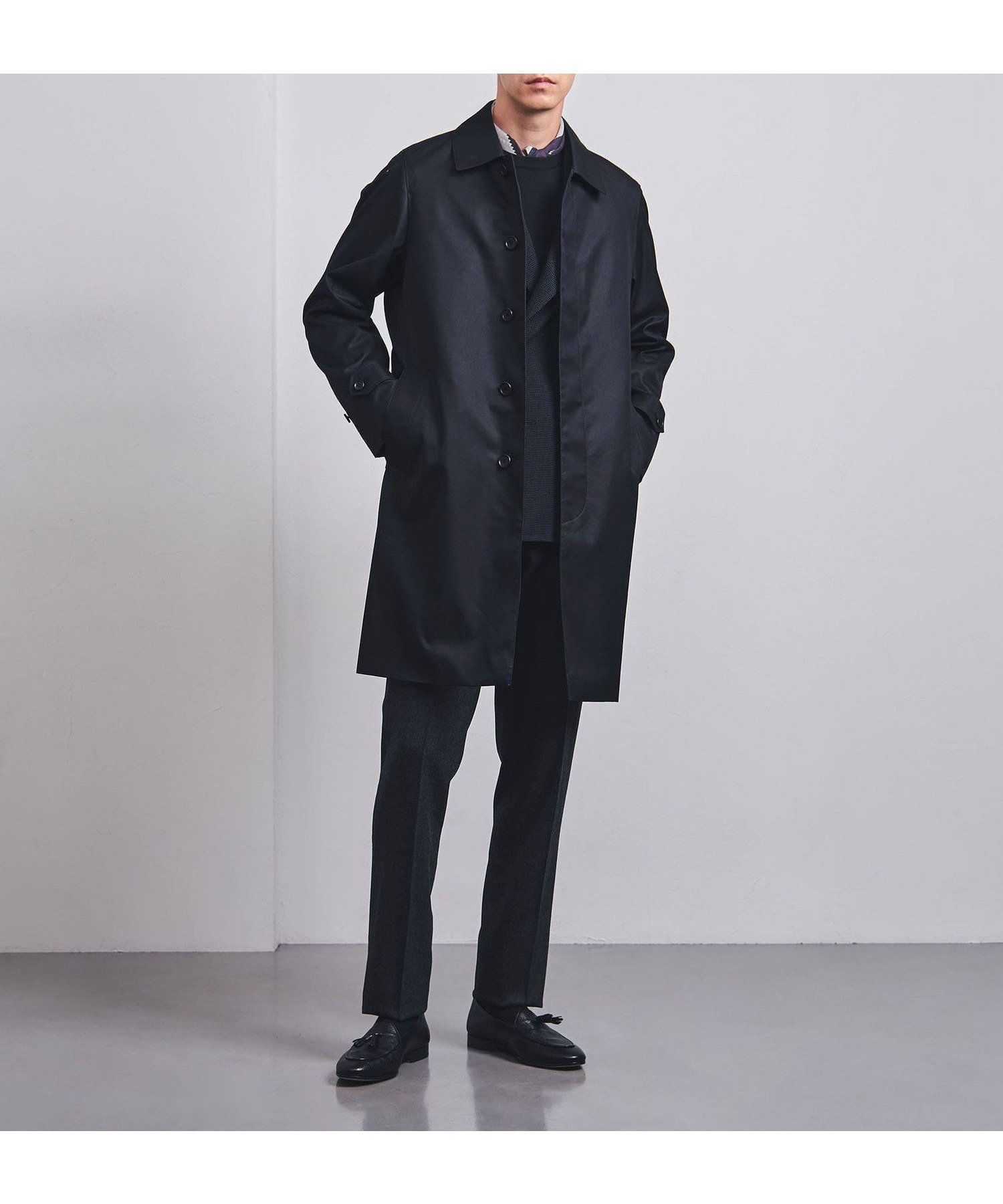 【ユナイテッドアローズ/UNITED ARROWS / MEN】のギャバジン ステンカラーコート -撥水- インテリア・キッズ・メンズ・レディースファッション・服の通販 founy(ファニー) 　ファッション　Fashion　メンズファッション　Fashion for Men　シルケット　Silket, Silky Cotton　ジャケット　Jacket, Outerwear　スラックス　Slacks, Dress Pants　バランス　Balance, Style Balance　フロント　Front, Front Design　モダン　Modern, Contemporary　ライナー　Liner, Inner Layer　ロング　Long, Long-Length　アウトレット　Outlet / Clearance　おすすめ　Recommended / Our Picks　エレガント 上品　Elegant　ビジネス 仕事 通勤　Business / Work / Commuting　NAVY|ID: prp329100004729397 ipo3291000000034216684