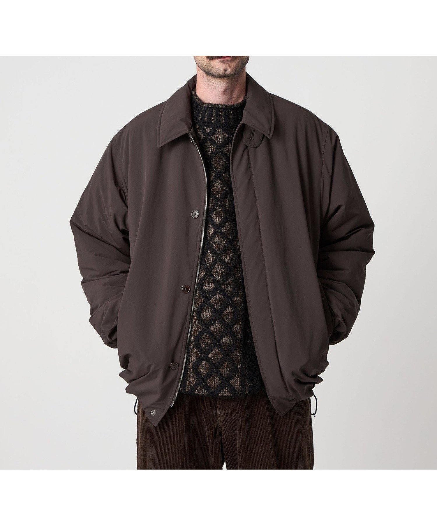 【ビューティ&ユース ユナイテッドアローズ/BEAUTY&YOUTH / UNITED ARROWS / MEN】のSteven Alan ダルマ バルカラー ジャケットII インテリア・キッズ・メンズ・レディースファッション・服の通販 founy(ファニー) 　ファッション　Fashion　メンズファッション　Fashion for Men　ジャケット　Jacket, Outerwear　スピンドル　Spindle, Drawcord　バランス　Balance, Style Balance　フォルム　Silhouette, Form　DK.BROWN|ID: prp329100004729459 ipo3291000000034198288