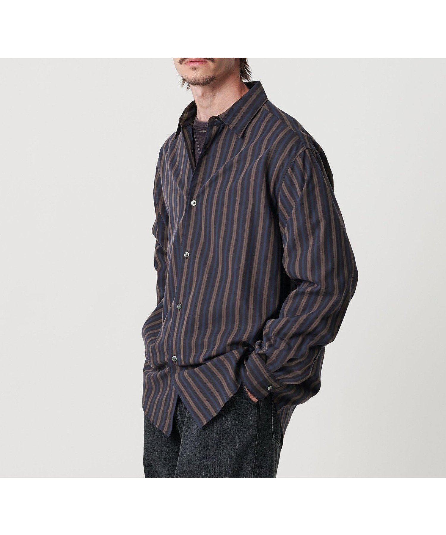 【ビューティ&ユース ユナイテッドアローズ/BEAUTY&YOUTH / UNITED ARROWS / MEN】のネオ ピッチ ストライプ レギュラー シャツ FORM型 インテリア・キッズ・メンズ・レディースファッション・服の通販 founy(ファニー) 　ファッション　Fashion　メンズファッション　Fashion for Men　ストライプ　Stripe, Striped Pattern　スラックス　Slacks, Dress Pants　テーパード　Tapered, Tapered Pants　トレンド　Trend, Trending Now　ドレープ　Drape, Draping Fabric　バランス　Balance, Style Balance　パウダー　Powder, Soft Tone　ビビッド　Vivid, Bright Tone　ベーシック　Basic, Essential　羽織　Haori, Light Jacket　リラックス　Relax, Relaxed Fit　レギュラー　Regular, Standard Fit　ワイド　Wide, Wide Fit　エレガント 上品　Elegant　NAVY|ID: prp329100004729471 ipo3291000000034166401