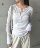 【アンドミー/andme】のヘンリーネック シアー トップス 人気、トレンドファッション・服の通販 founy(ファニー) ファッション Fashion レディースファッション Fashion for Women トップス・カットソー Cut & Sew Tops アクリル Acrylic Material コンパクト Compact, Small Size サロペット Overalls, Salopette シアー Sheer, See-Through トレンド Trend, Trending Now thumbnail オフホワイト|ID: prp329100004730055 ipo3291000000034528360