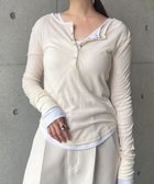 【アンドミー/andme】のヘンリーネック シアー トップス 人気、トレンドファッション・服の通販 founy(ファニー) ファッション Fashion レディースファッション Fashion for Women トップス・カットソー Cut & Sew Tops アクリル Acrylic Material コンパクト Compact, Small Size サロペット Overalls, Salopette シアー Sheer, See-Through トレンド Trend, Trending Now thumbnail アイボリー|ID: prp329100004730055 ipo3291000000034528362