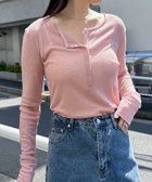 【アンドミー/andme】のヘンリーネック シアー トップス 人気、トレンドファッション・服の通販 founy(ファニー) ファッション Fashion レディースファッション Fashion for Women トップス・カットソー Cut & Sew Tops アクリル Acrylic Material コンパクト Compact, Small Size サロペット Overalls, Salopette シアー Sheer, See-Through トレンド Trend, Trending Now thumbnail ピンク|ID: prp329100004730055 ipo3291000000034528367