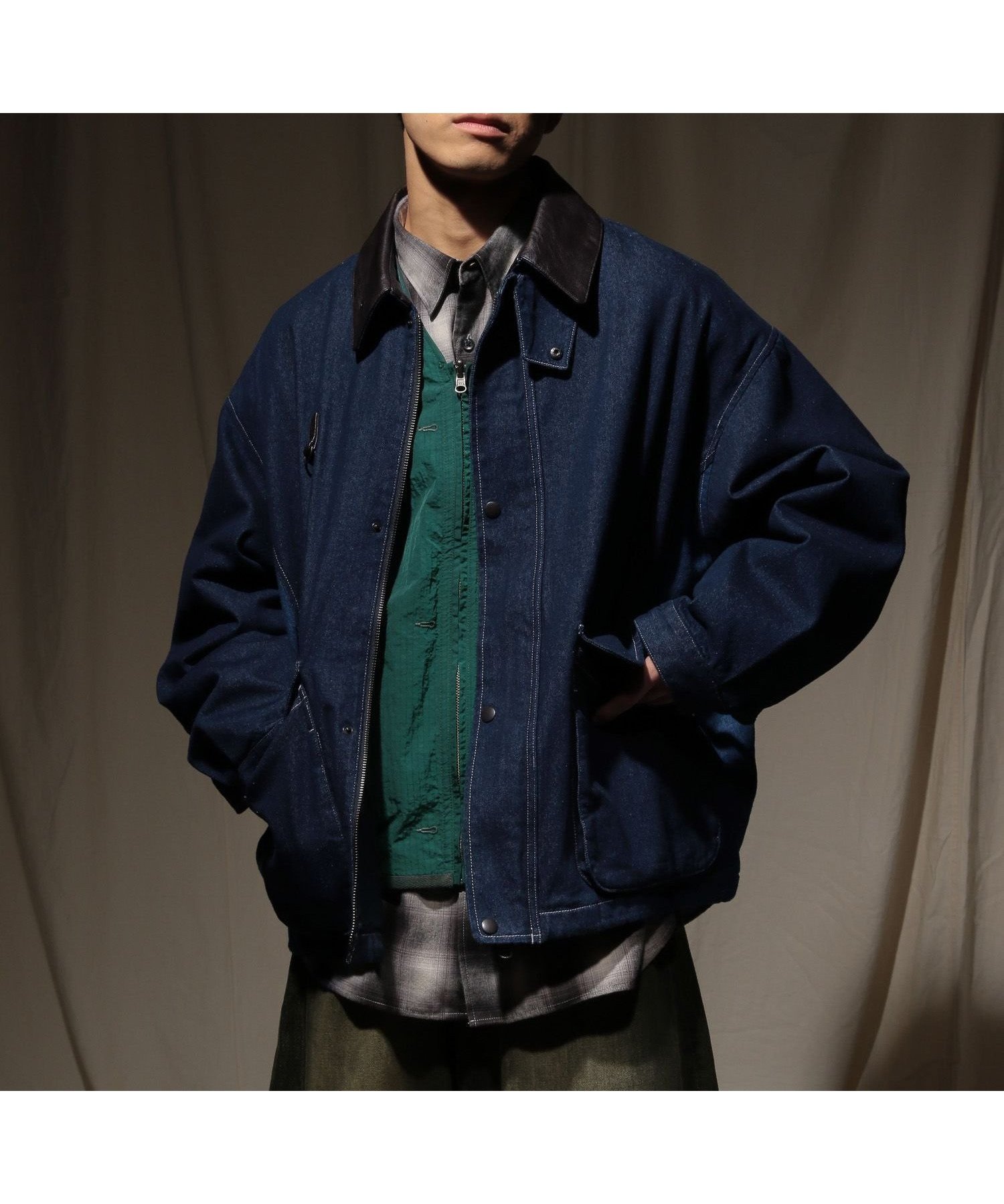 【ニコアンド/niko and / MEN】のライトハンティングブルゾン インテリア・キッズ・メンズ・レディースファッション・服の通販 founy(ファニー) 　ファッション　Fashion　メンズファッション　Fashion for Men　今季　This Season, Current Season　ジップ　Zip, Zipper　スラックス　Slacks, Dress Pants　デニム　Denim, Jeans Material　トレンド　Trend, Trending Now　フェイクレザー　Faux Leather, PU Leather　フラップ　Flap, Flap Pocket　フロント　Front, Front Design　ブルゾン　Blouson, Bomber Jacket　ポケット　Pocket, Pocket Detail　A/W・秋冬　Autumn/Winter　おすすめ　Recommended / Our Picks　2025年　2025　2025-2026秋冬・A/W　Autumn/Winter 2025–26 AW25–26　インディゴ87|ID: prp329100004730098 ipo3291000000034169881