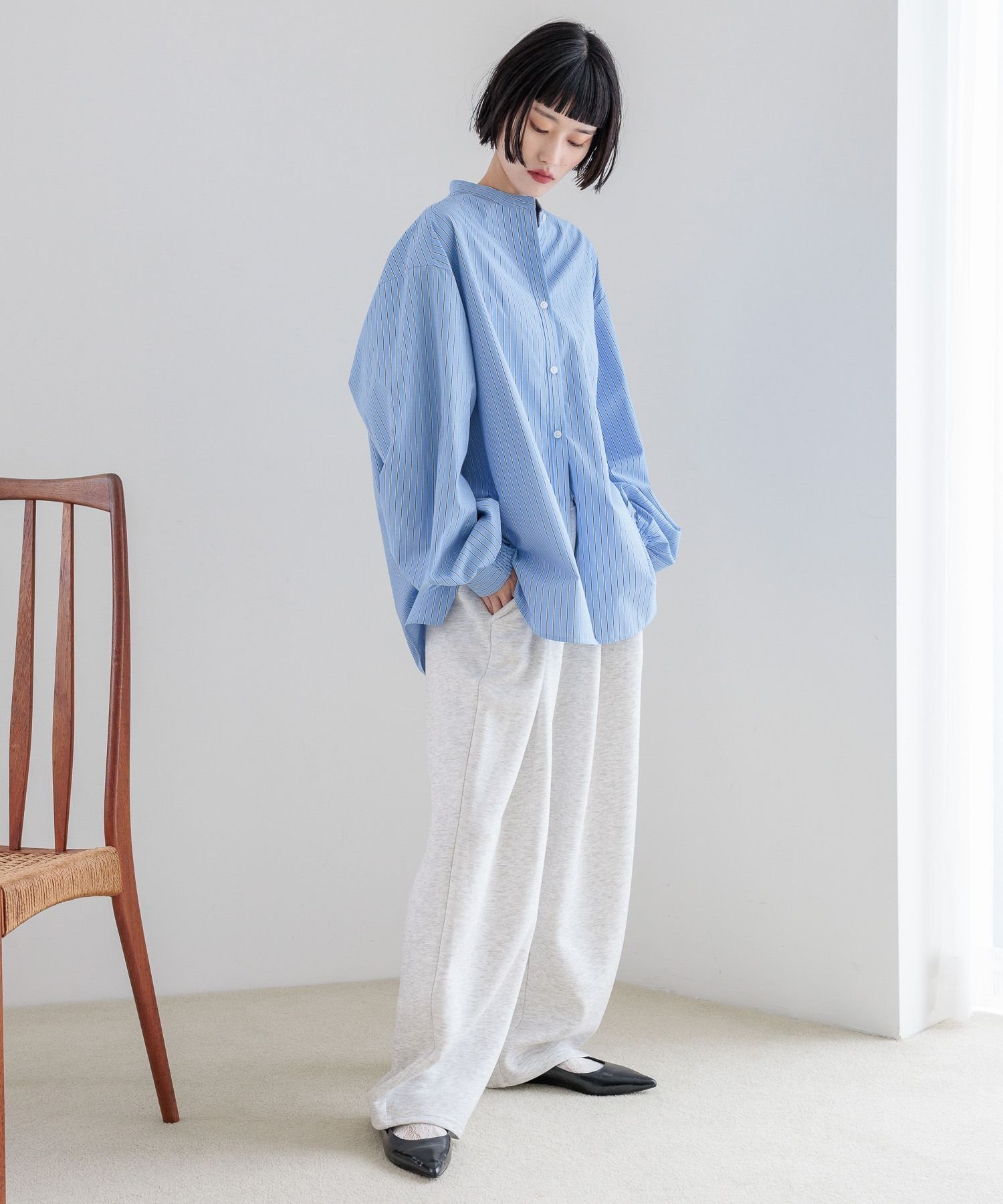 【ローリーズファーム/LOWRYS FARM】のマルチストライプシャツ インテリア・キッズ・メンズ・レディースファッション・服の通販 founy(ファニー) 　ファッション　Fashion　レディースファッション　Fashion for Women　トップス・カットソー　Cut & Sew Tops　シャツ・ブラウス・オフィスカジュアル　Elegant Blouses & Button-Ups　おすすめ　Recommended / Our Picks　シャーリング　Shirring, Ruched　ストライプ　Stripe, Striped Pattern　ストレート　Straight, Straight Cut　バランス　Balance, Style Balance　ワイド　Wide, Wide Fit　ブルー|ID: prp329100004730104 ipo3291000000034169896