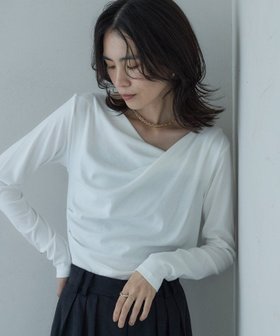 【インディヴィ/INDIVI】のドレープネックカットソー 人気、トレンドファッション・服の通販 founy(ファニー) ファッション Fashion レディースファッション Fashion for Women トップス・カットソー Cut & Sew Tops カットソー・ベーシックTシャツ Cut-and-Sewn Tops / Stretch Tees & Basics アクセサリー Fashion Accessories ギャザー Gathered, Ruffled シンプル Simple, Minimal ストレッチ Stretch, Stretchy Fabric スラックス Slacks, Dress Pants デニム Denim, Jeans Material ドレープ Drape, Draping Fabric |ID:prp329100004730115