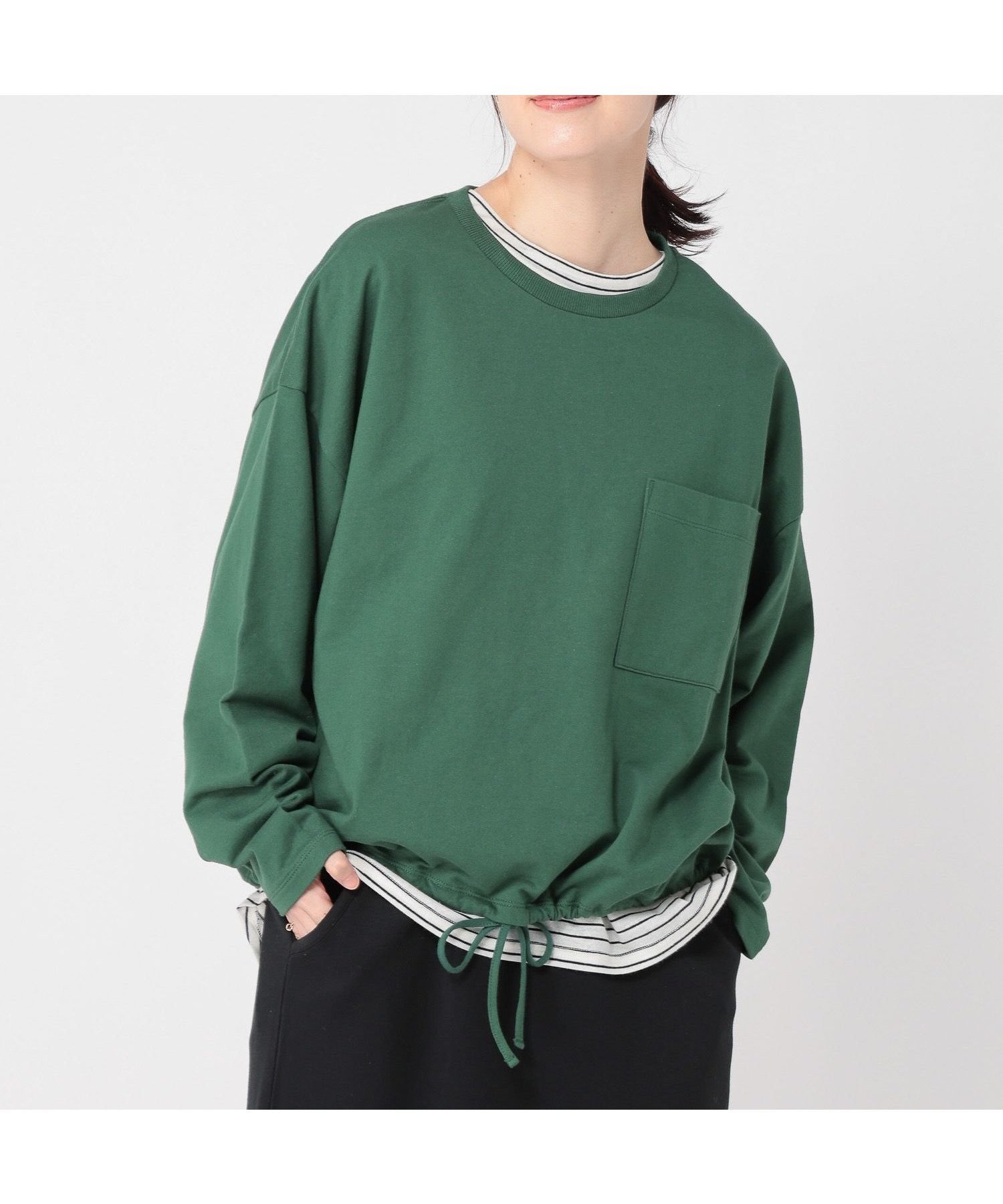 【スタディオ クリップ/studio CLIP】の裾ドロストポケットロングスリーブTシャツ 人気、トレンドファッション・服の通販 founy(ファニー) ファッション Fashion レディースファッション Fashion for Women トップス・カットソー Cut & Sew Tops シャツ・ブラウス・オフィスカジュアル Elegant Blouses & Button-Ups ロングTシャツ・Tシャツ Longline T-Shirts & Tees おすすめ Recommended / Our Picks インナー Innerwear カットソー Cut and Sewn Top シンプル Simple, Minimal タートル Turtleneck, Turtle Collar ポケット Pocket, Pocket Detail 人気 Popular, Best Seller 夏 Summer 春 Spring S/S・春夏 SS, Spring/Summer, Warm Season 秋 Autumn 長袖 Long Sleeve, Full Sleeve other-1|ID: prp329100004730121 ipo3291000000034438008
