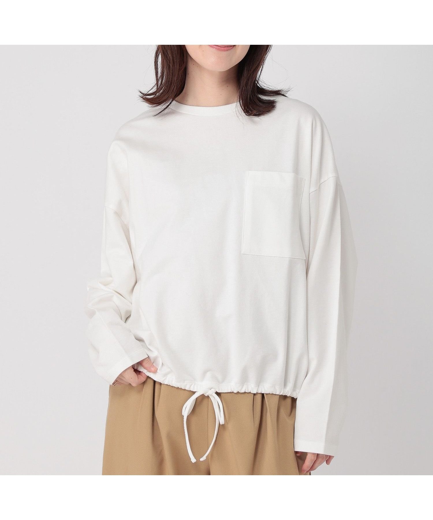 【スタディオ クリップ/studio CLIP】の裾ドロストポケットロングスリーブTシャツ インテリア・キッズ・メンズ・レディースファッション・服の通販 founy(ファニー) ファッション Fashion レディースファッション Fashion for Women トップス・カットソー Cut & Sew Tops シャツ・ブラウス・オフィスカジュアル Elegant Blouses & Button-Ups ロングTシャツ・Tシャツ Longline T-Shirts & Tees おすすめ Recommended / Our Picks インナー Innerwear カットソー Cut and Sewn Top シンプル Simple, Minimal タートル Turtleneck, Turtle Collar ポケット Pocket, Pocket Detail 人気 Popular, Best Seller 夏 Summer 春 Spring S/S・春夏 SS, Spring/Summer, Warm Season 秋 Autumn 長袖 Long Sleeve, Full Sleeve オフホワイト11|ID: prp329100004730121 ipo3291000000034438010