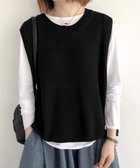 【ミニミニストア/miniministore】のニットベスト レディースチョッキ 重ね着 ブラック|ID: prp329100004730128 ipo3291000000034245241
