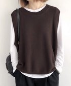 【ミニミニストア/miniministore】のニットベスト レディースチョッキ 重ね着 ダークブラウン|ID: prp329100004730128 ipo3291000000034245245