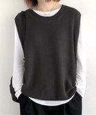 【ミニミニストア/miniministore】のニットベスト レディースチョッキ 重ね着 チャコールグレー|ID: prp329100004730128 ipo3291000000034245247
