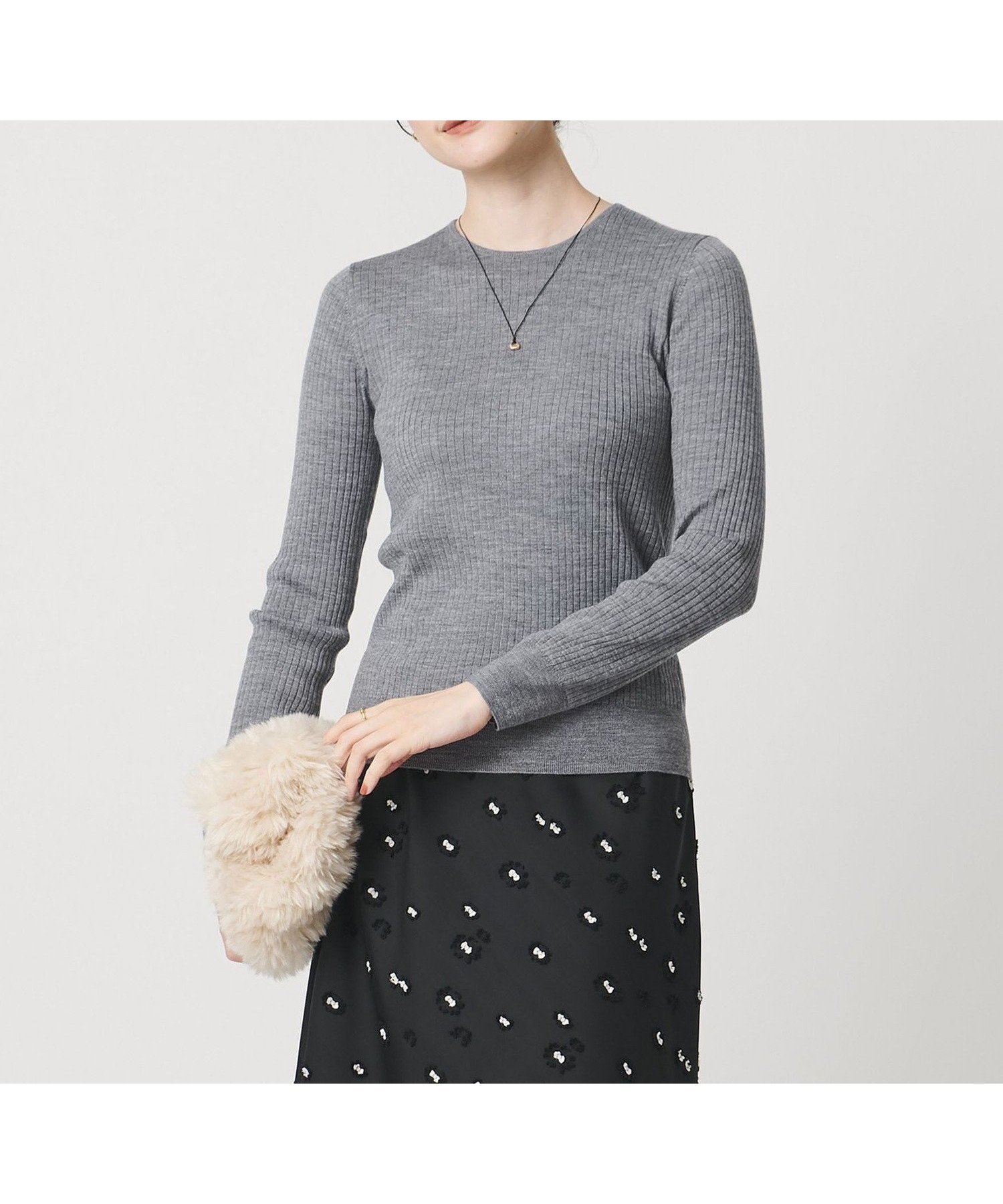 【ユナイテッドアローズ/UNITED ARROWS】のリブ クルーネック ニット 人気、トレンドファッション・服の通販 founy(ファニー) ファッション Fashion レディースファッション Fashion for Women トップス・カットソー Cut & Sew Tops ニット Knit Tops & Sweaters おすすめ Recommended / Our Picks コンパクト Compact, Small Size シルク Silk, 100% Silk シンプル Simple, Minimal フィット Fit, Slim Fit ベスト Vest, Waistcoat other-1|ID: prp329100004730148 ipo3291000000034862759