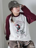 【エヘカソポ/ehka sopo】の【Disney】ナイトメアービフォアクリスマス/ラグランTシャツ 人気、トレンドファッション・服の通販 founy(ファニー) ファッション Fashion レディースファッション Fashion for Women トップス・カットソー Cut & Sew Tops シャツ・ブラウス・オフィスカジュアル Elegant Blouses & Button-Ups ロングTシャツ・Tシャツ Longline T-Shirts & Tees 人気 Popular, Best Seller 切替 Switching, Contrast Panel 羽織 Haori, Light Jacket thumbnail キナリ|ID: prp329100004730179 ipo3291000000034170248