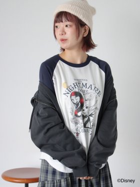 【エヘカソポ/ehka sopo】の【Disney】ナイトメアービフォアクリスマス/ラグランTシャツ 人気、トレンドファッション・服の通販 founy(ファニー) ファッション Fashion レディースファッション Fashion for Women トップス・カットソー Cut & Sew Tops シャツ・ブラウス・オフィスカジュアル Elegant Blouses & Button-Ups ロングTシャツ・Tシャツ Longline T-Shirts & Tees 人気 Popular, Best Seller 切替 Switching, Contrast Panel 羽織 Haori, Light Jacket |ID:prp329100004730179
