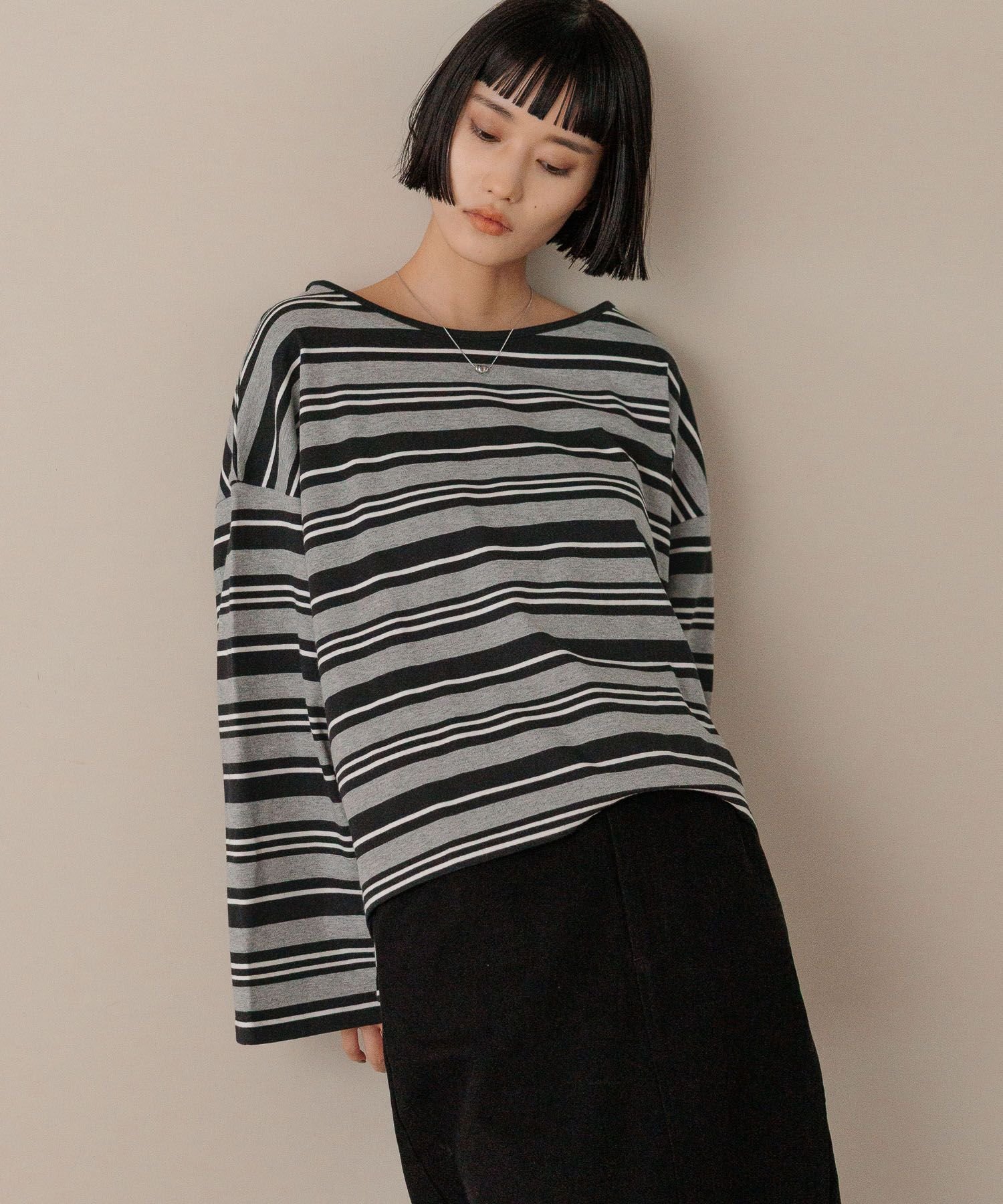 【ローリーズファーム/LOWRYS FARM】のマルチボーダープルオーバーLS 人気、トレンドファッション・服の通販 founy(ファニー) 　ファッション　Fashion　レディースファッション　Fashion for Women　トップス・カットソー　Cut & Sew Tops　カジュアルプルオーバー・ニットトップス　Pullovers & Knit Tops / Casual Pullovers　おすすめ　Recommended / Our Picks　ショート　Short, Short Length　トレンド　Trend, Trending Now　ボトム　Bottoms, Lower Wear　ボーダー　Border, Stripe　 other-1|ID: prp329100004730200 ipo3291000000034170336