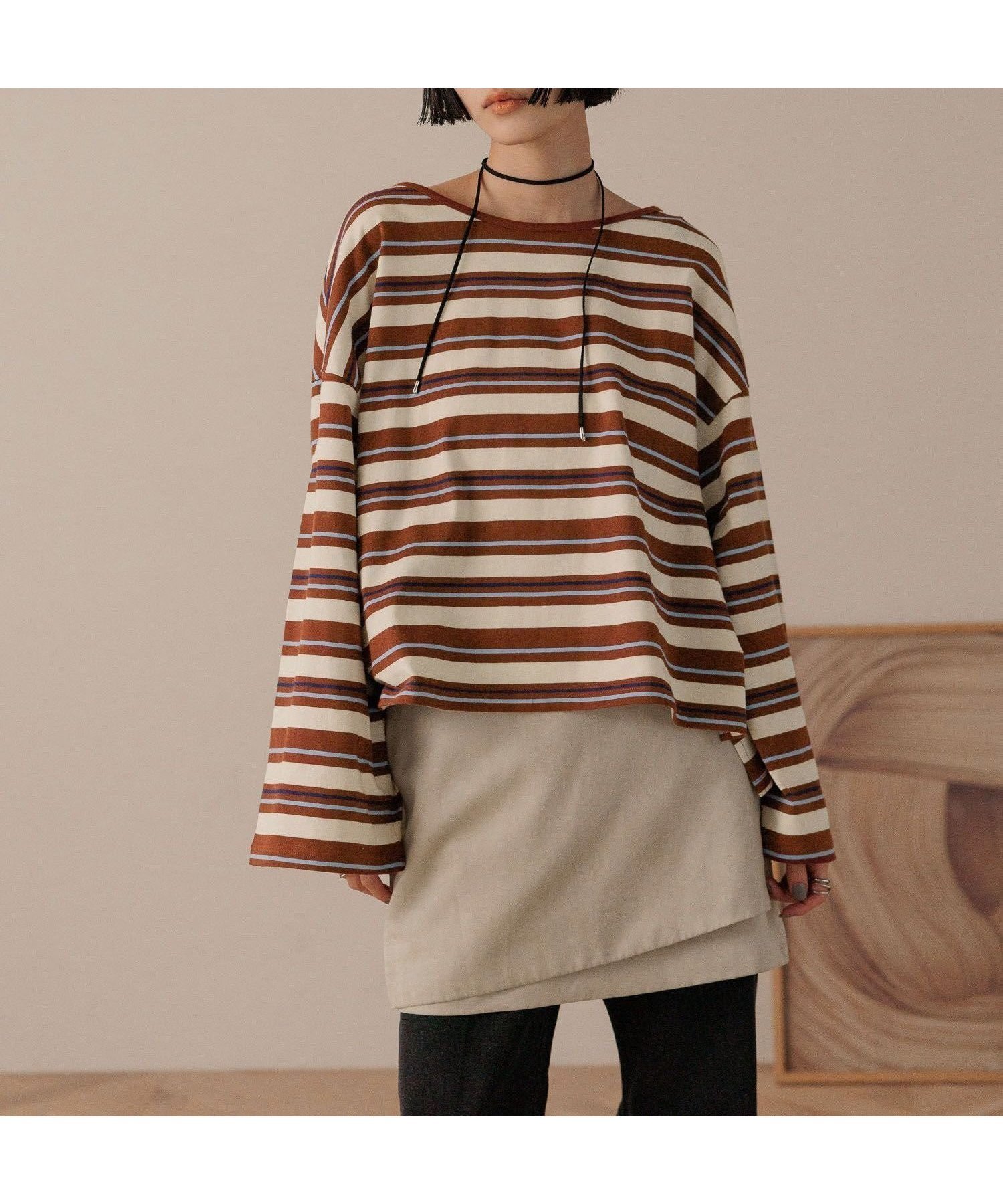 【ローリーズファーム/LOWRYS FARM】のマルチボーダープルオーバーLS インテリア・キッズ・メンズ・レディースファッション・服の通販 founy(ファニー) 　ファッション　Fashion　レディースファッション　Fashion for Women　トップス・カットソー　Cut & Sew Tops　カジュアルプルオーバー・ニットトップス　Pullovers & Knit Tops / Casual Pullovers　おすすめ　Recommended / Our Picks　ショート　Short, Short Length　トレンド　Trend, Trending Now　ボトム　Bottoms, Lower Wear　ボーダー　Border, Stripe　アイボリー08|ID: prp329100004730200 ipo3291000000034170338