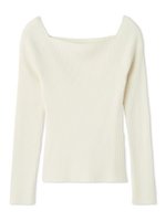 【フレイ アイディー/FRAY I.D】のオフショルデコルテリブニット/ウォッシャブル 人気、トレンドファッション・服の通販 founy(ファニー) ファッション Fashion レディースファッション Fashion for Women トップス・カットソー Cut & Sew Tops ニット Knit Tops & Sweaters ウォッシャブル Machine Washable シルク Silk, 100% Silk シンプル Simple, Minimal スクエア Square, Square Shape スマート Smart, Elegant スリット Slit, Slit Detail デコルテ Décolleté, Neckline 人気 Popular, Best Seller ベーシック Basic, Essential リブニット Rib Knit, Ribbed Knit ワイド Wide, Wide Fit エレガント 上品 Elegant |ID:prp329100004730205