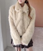 【イング/INGNI】のスタンドカラーエコファーコート ベージュ|ID: prp329100004730213 ipo3291000000034528919