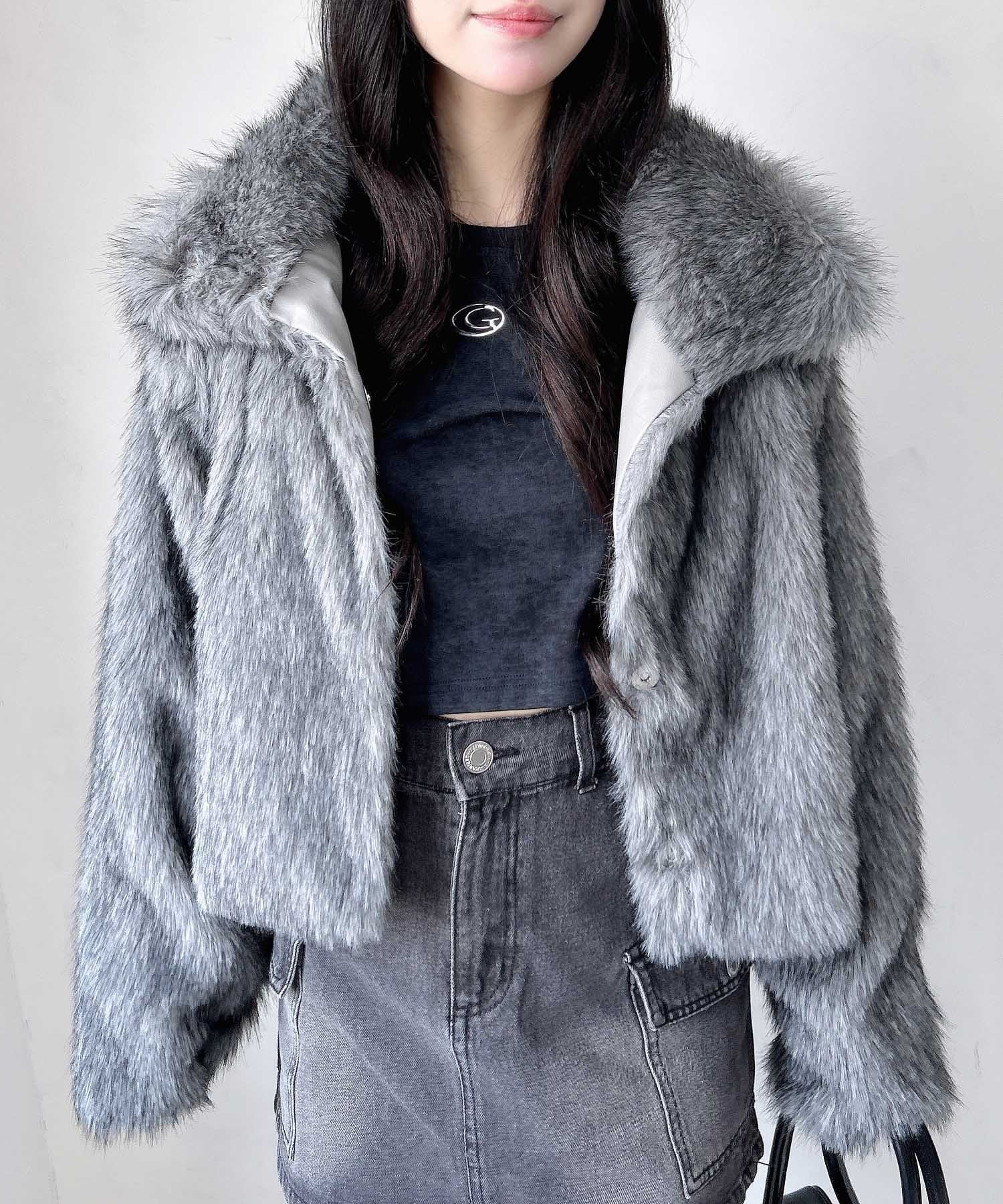 【イング/INGNI】のスタンドカラーエコファーコート インテリア・キッズ・メンズ・レディースファッション・服の通販 founy(ファニー) 　ファッション　Fashion　レディースファッション　Fashion for Women　アウター　Coat / Outerwear Collection　コート・ロングコート・ピーコート　Long Coats, Peacoats & More　シンプル　Simple, Minimal　スマホ　Smartphone, Mobile Device　トレンド　Trend, Trending Now　なめらか　Smooth, Silky Texture　バランス　Balance, Style Balance　ポケット　Pocket, Pocket Detail　防寒　Cold Protection, Winter-Ready　マグネット　Magnet, Magnetic Closure　ミックス　Mix, Mixed Style　冬　Winter / This Winter　グレー/ミックス|ID: prp329100004730213 ipo3291000000034698233