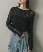 【センスオブプレイス/SENSE OF PLACE by URBAN RESEARCH】のパッチワークレーストップ 人気、トレンドファッション・服の通販 founy(ファニー) ファッション Fashion レディースファッション Fashion for Women 2025年 2025 2025-2026秋冬・A/W Autumn/Winter 2025–26 AW25–26 冬 Winter / This Winter シンプル Simple, Minimal トレンド Trend, Trending Now パッチワーク Patchwork, Mixed Fabric レース Lace, Lace Fabric A/W・秋冬 Autumn/Winter thumbnail BLACK|ID: prp329100004730310 ipo3291000000034438575