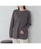 【コムサイズム/COMME CA ISM】の裾スリット ロングTシャツ 人気、トレンドファッション・服の通販 founy(ファニー) ファッション Fashion レディースファッション Fashion for Women トップス・カットソー Cut & Sew Tops シャツ・ブラウス・オフィスカジュアル Elegant Blouses & Button-Ups ロングTシャツ・Tシャツ Longline T-Shirts & Tees インナー Innerwear シンプル Simple, Minimal スリット Slit, Slit Detail トレーナー Sweatshirt, Trainer ロング Long, Long-Length thumbnail チャコール|ID: prp329100004730337 ipo3291000000034170870