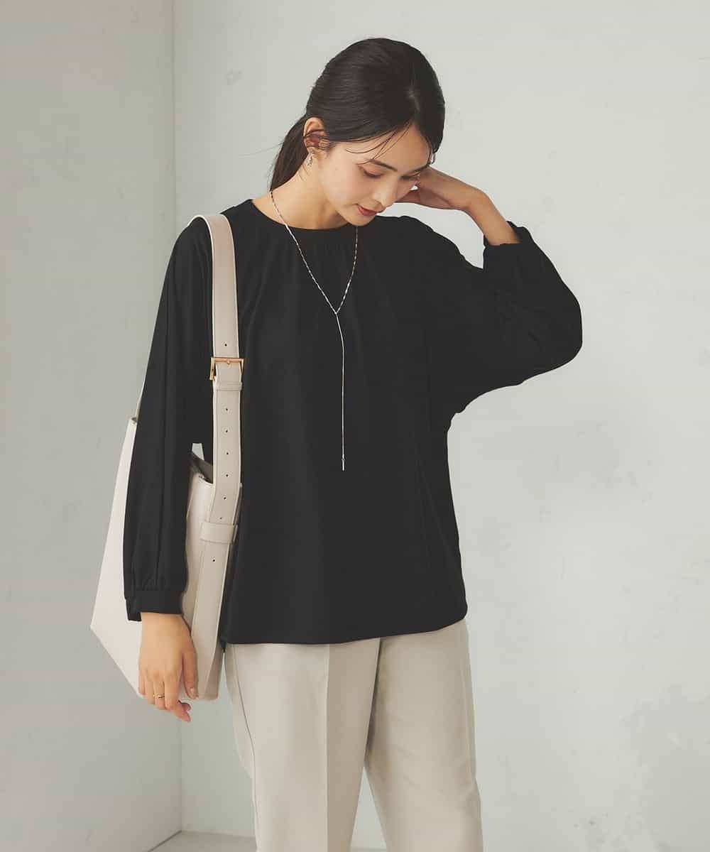 【アー ヴェー ヴェー/a.v.v】のギャザーネックドルマントップス インテリア・キッズ・メンズ・レディースファッション・服の通販 founy(ファニー) 　ファッション　Fashion　レディースファッション　Fashion for Women　トップス・カットソー　Cut & Sew Tops　インナー　Innerwear　秋　Autumn　カットソー　Cut and Sewn Top　今季　This Season, Current Season　ジャケット　Jacket, Outerwear　人気　Popular, Best Seller　ベスト　Vest, Waistcoat　ベーシック　Basic, Essential　ボトム　Bottoms, Lower Wear　再入荷　Restock / Back in Stock　エレガント 上品　Elegant　ビジネス 仕事 通勤　Business / Work / Commuting　ブラック|ID: prp329100004730380 ipo3291000000034632454