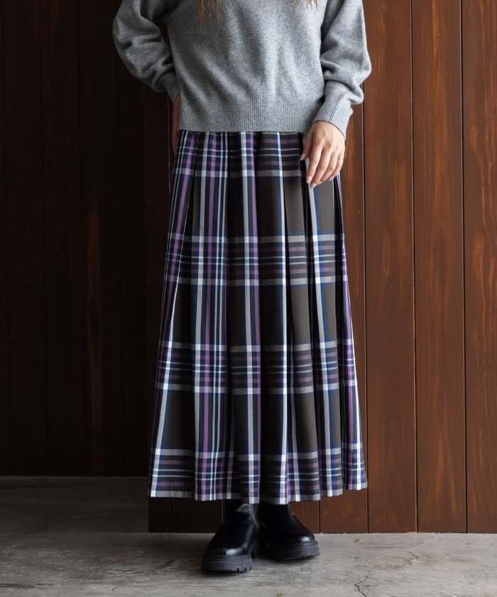 【サニーレーベル/Sonny Label / URBAN RESEARCH】のタックチェックイージースカート インテリア・キッズ・メンズ・レディースファッション・服の通販 founy(ファニー) https://founy.com/ ファッション Fashion レディースファッション Fashion for Women スカート Skirts 2025年 2025 2025-2026秋冬・A/W Autumn/Winter 2025–26 AW25–26 冬 Winter / This Winter おすすめ Recommended / Our Picks シンプル Simple, Minimal スウェット / スエット Sweatshirt, Sweatwear チェック Check, Plaid, Tartan ツイル Twist, Twisted Detail ロング Long, Long-Length A/W・秋冬 Autumn/Winter |ID: prp329100004730415 ipo3291000000034561122