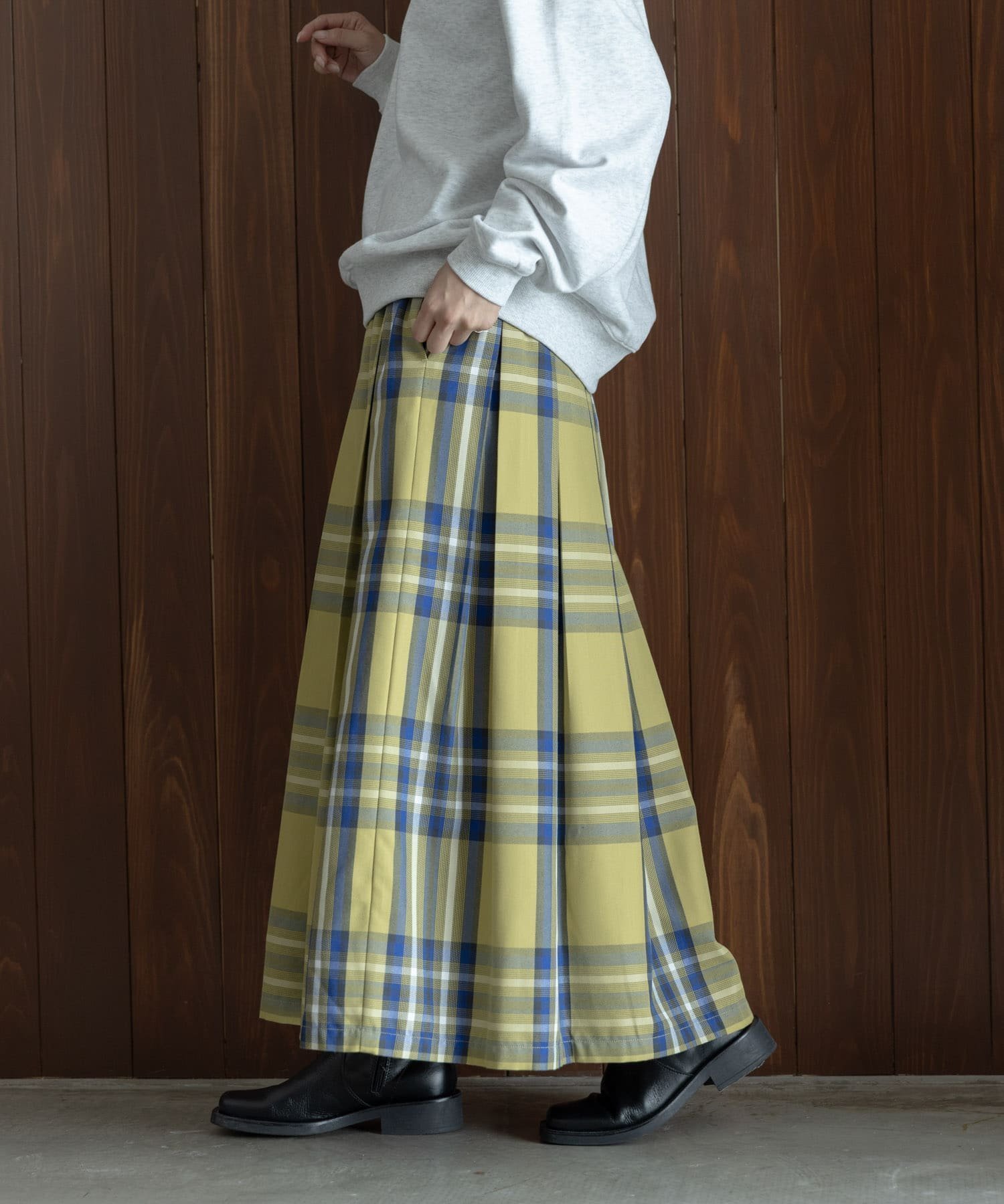 【サニーレーベル/Sonny Label / URBAN RESEARCH】のタックチェックイージースカート インテリア・キッズ・メンズ・レディースファッション・服の通販 founy(ファニー) ファッション Fashion レディースファッション Fashion for Women スカート Skirts 2025年 2025 2025-2026秋冬・A/W Autumn/Winter 2025–26 AW25–26 冬 Winter / This Winter おすすめ Recommended / Our Picks シンプル Simple, Minimal スウェット / スエット Sweatshirt, Sweatwear チェック Check, Plaid, Tartan ツイル Twist, Twisted Detail ロング Long, Long-Length A/W・秋冬 Autumn/Winter イエロー系|ID: prp329100004730415 ipo3291000000034561124