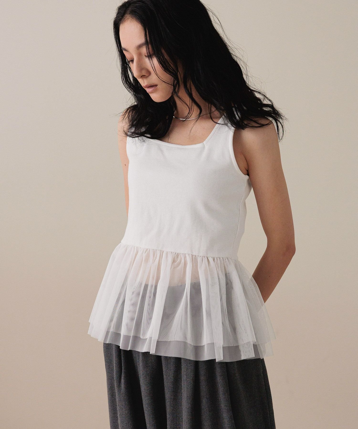 【ローリーズファーム/LOWRYS FARM】のアソートレイヤードタンク インテリア・キッズ・メンズ・レディースファッション・服の通販 founy(ファニー) 　ファッション　Fashion　レディースファッション　Fashion for Women　おすすめ　Recommended / Our Picks　インナー　Innerwear　カットソー　Cut and Sewn Top　ストレッチ　Stretch, Stretchy Fabric　タンク　Tank Top, Sleeveless Top　チュール　Tulip, Tulip Motif　トレンド　Trend, Trending Now　バルーン　Balloon, Balloon Silhouette　フェミニン　Feminine, Girly　ボトム　Bottoms, Lower Wear　ミックス　Mix, Mixed Style　ワイド　Wide, Wide Fit　夏　Summer　オフチュール|ID: prp329100004730423 ipo3291000000034171200