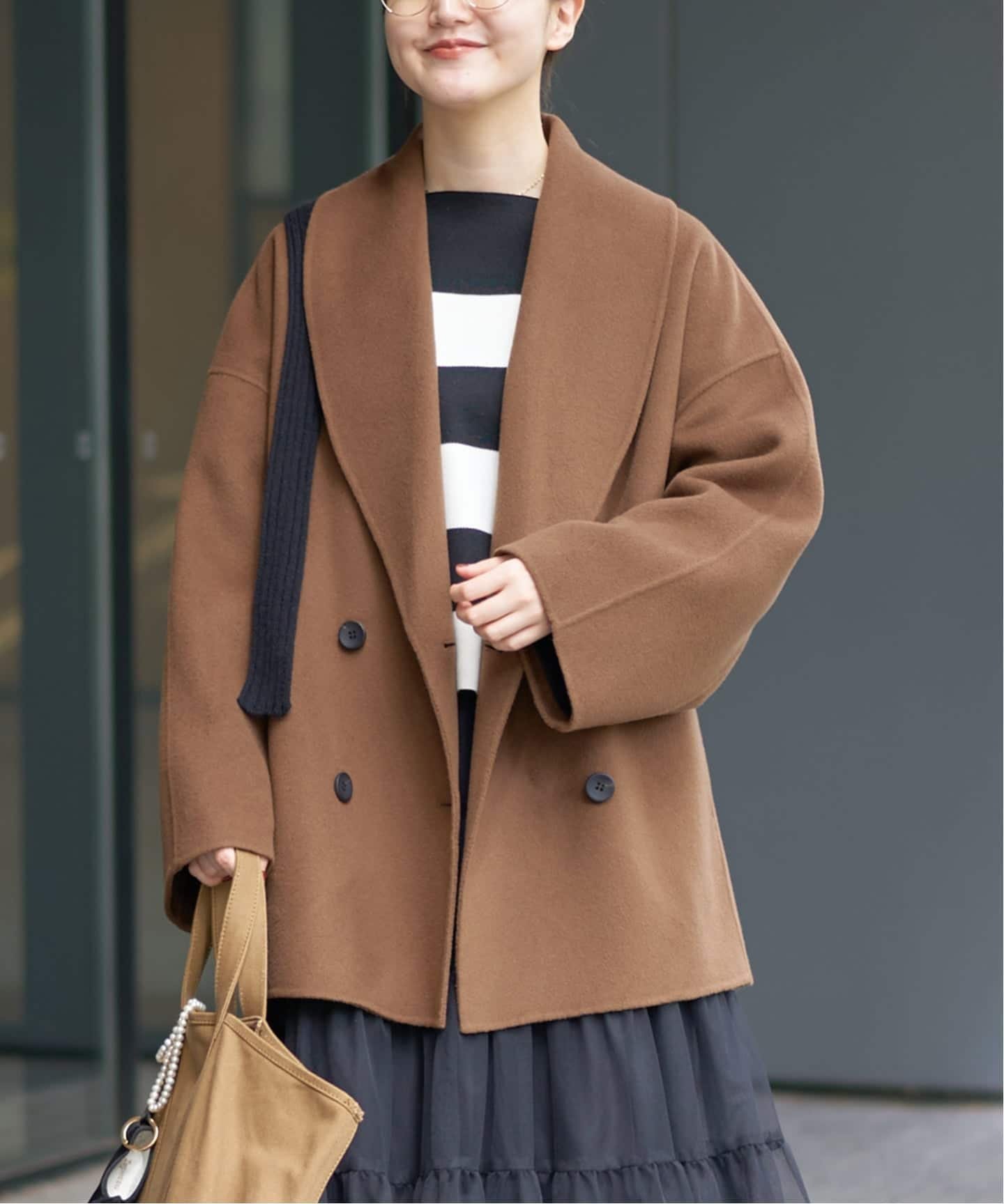 【イエナ/IENA】のSuper160 ショールカラーハーフコート インテリア・キッズ・メンズ・レディースファッション・服の通販 founy(ファニー)  ファッション Fashion レディースファッション Fashion for Women アウター Coat / Outerwear Collection コート・ロングコート・ピーコート Long Coats, Peacoats & More 2025年 2025 2025-2026秋冬・A/W Autumn/Winter 2025–26 AW25–26 ショール Shawl, Wrap スタンド Stand Collar, Upright Stand ハーフ Half, Half-Length 定番 Standard, Basic Item ブラウン|ID: prp329100004730479 ipo3291000000034238468