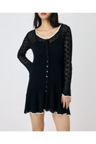 【マウジー/moussy】のEYELET LACE KNIT ミニドレス BLK|ID: prp329100004730489 ipo3291000000034275321