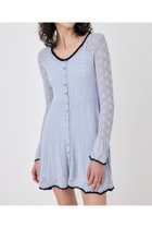 【マウジー/moussy】のEYELET LACE KNIT ミニドレス L/BLU1|ID: prp329100004730489 ipo3291000000034275324