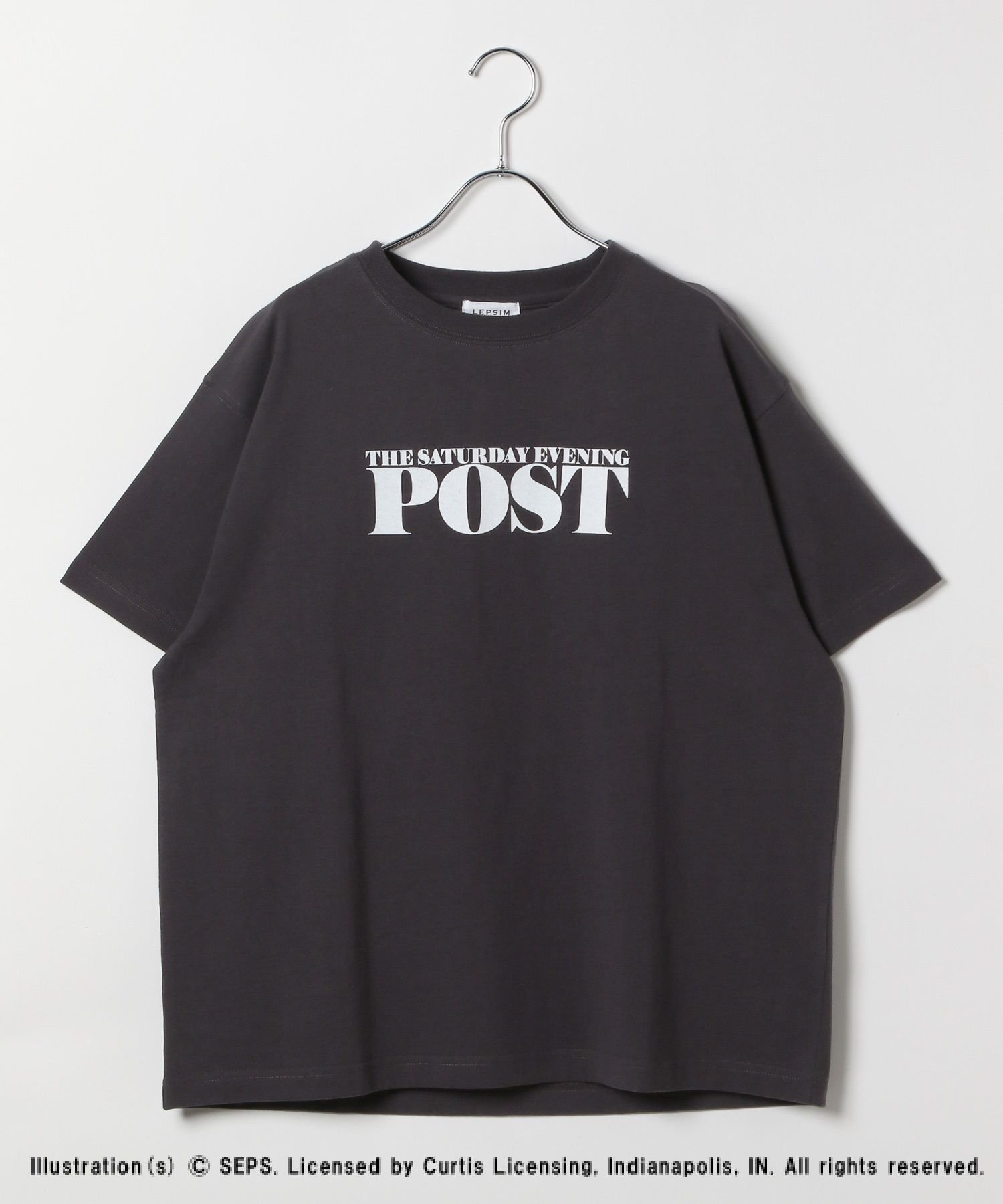 【レプシィム ローリーズファーム/LEPSIM LOWRYS FARM】の【The Saturday Evening Post】プリントT インテリア・キッズ・メンズ・レディースファッション・服の通販 founy(ファニー) 　ファッション　Fashion　レディースファッション　Fashion for Women　おすすめ　Recommended / Our Picks　イラスト　Illustration　プリント　Print, Printed Pattern　雑誌　Magazine, Fashion Magazine　チャコール19|ID: prp329100004730529 ipo3291000000034297915