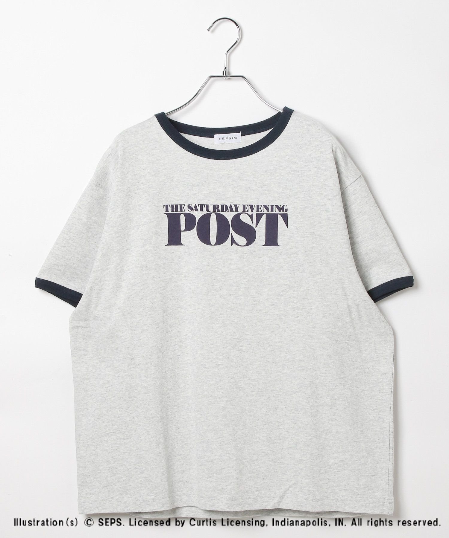 【レプシィム ローリーズファーム/LEPSIM LOWRYS FARM】の【The Saturday Evening Post】プリントT インテリア・キッズ・メンズ・レディースファッション・服の通販 founy(ファニー) 　ファッション　Fashion　レディースファッション　Fashion for Women　おすすめ　Recommended / Our Picks　イラスト　Illustration　プリント　Print, Printed Pattern　雑誌　Magazine, Fashion Magazine　リンガーブルー85|ID: prp329100004730529 ipo3291000000034297924