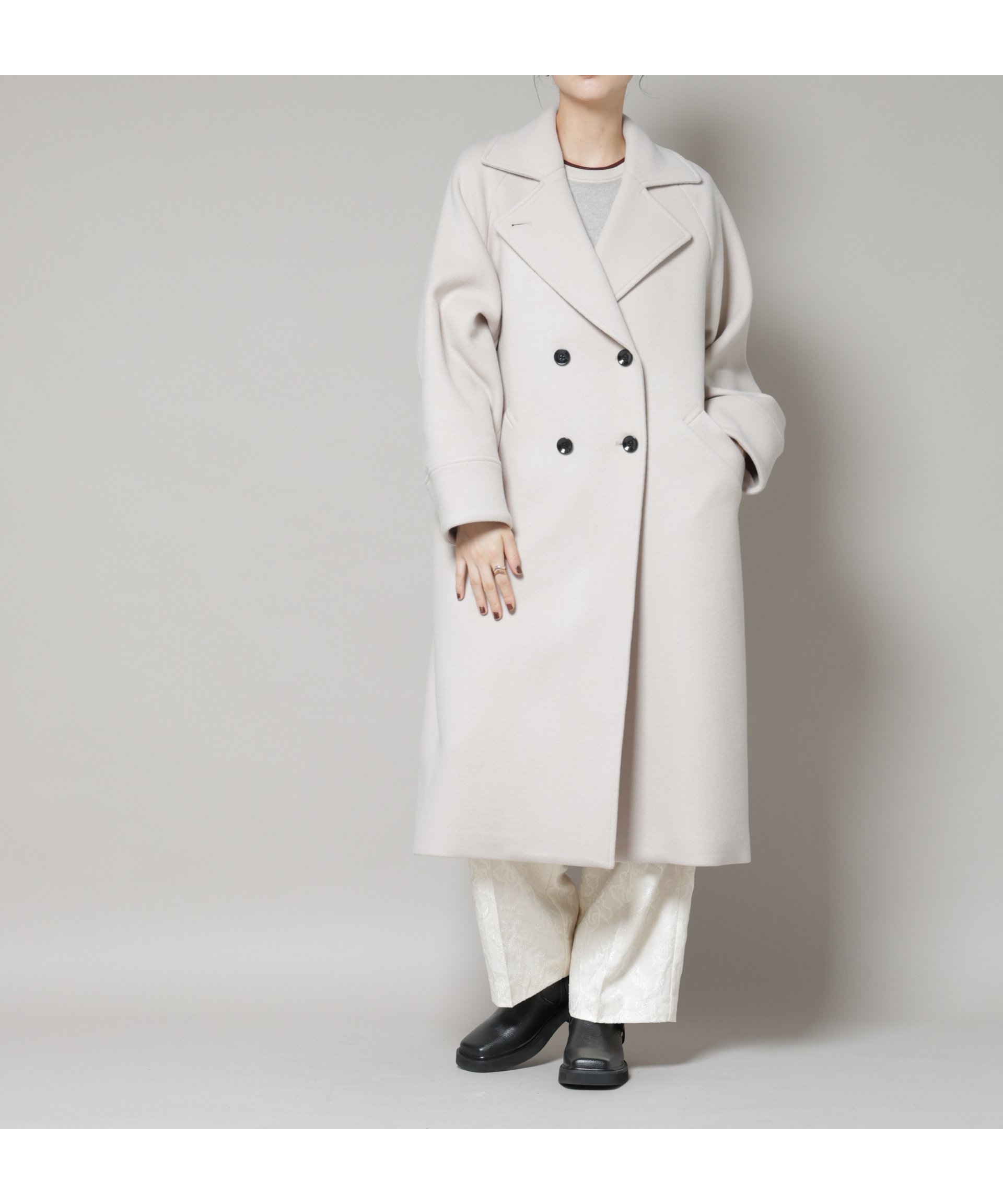 【ナノ ユニバース/nano universe】のWooLoop コクーンダブルコート インテリア・キッズ・メンズ・レディースファッション・服の通販 founy(ファニー) 　ファッション　Fashion　レディースファッション　Fashion for Women　アウター　Coat / Outerwear Collection　コート・ロングコート・ピーコート　Long Coats, Peacoats & More　エレガント 上品　Elegant　ショルダー　Shoulder, Shoulder Strap　シンプル　Simple, Minimal　スラックス　Slacks, Dress Pants　ダブル　Double, Double-Breasted　チェスターコート　Chester Coat, Long Coat　ドロップ　Drop Shoulder, Dropped Style　ボトム　Bottoms, Lower Wear　2025年　2025　2025-2026秋冬・A/W　Autumn/Winter 2025–26 AW25–26　ライトベージュ1|ID: prp329100004730581 ipo3291000000034524598