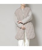 【ナノ ユニバース/nano universe】の異素材コンビキルティングノーカラーコート ベージュ|ID:prp329100004730585