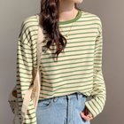 【ミニミニストア/miniministore】のボーダー柄tシャツ 長袖カットソー 春秋 リーフグリーン|ID: prp329100004730612 ipo3291000000034247333