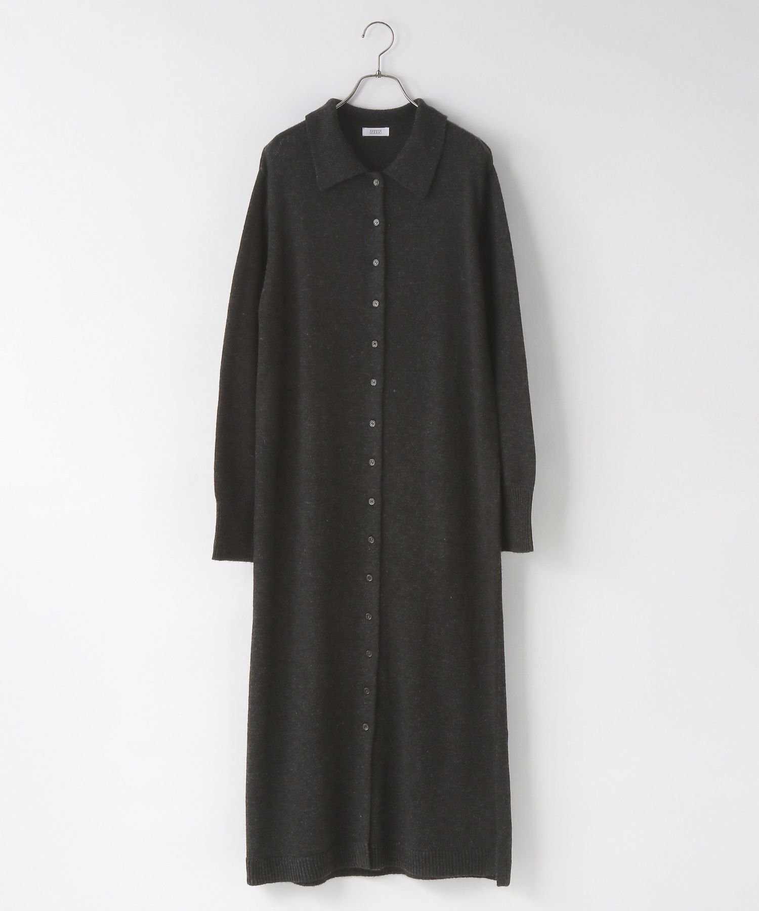【ローリーズファーム/LOWRYS FARM】のニットポロワンピース インテリア・キッズ・メンズ・レディースファッション・服の通販 founy(ファニー) 　ファッション　Fashion　レディースファッション　Fashion for Women　ワンピース　Dresses　インナー　Innerwear　カットソー　Cut and Sewn Top　デニム　Denim, Jeans Material　チャコールグレー|ID: prp329100004730613 ipo3291000000034171945