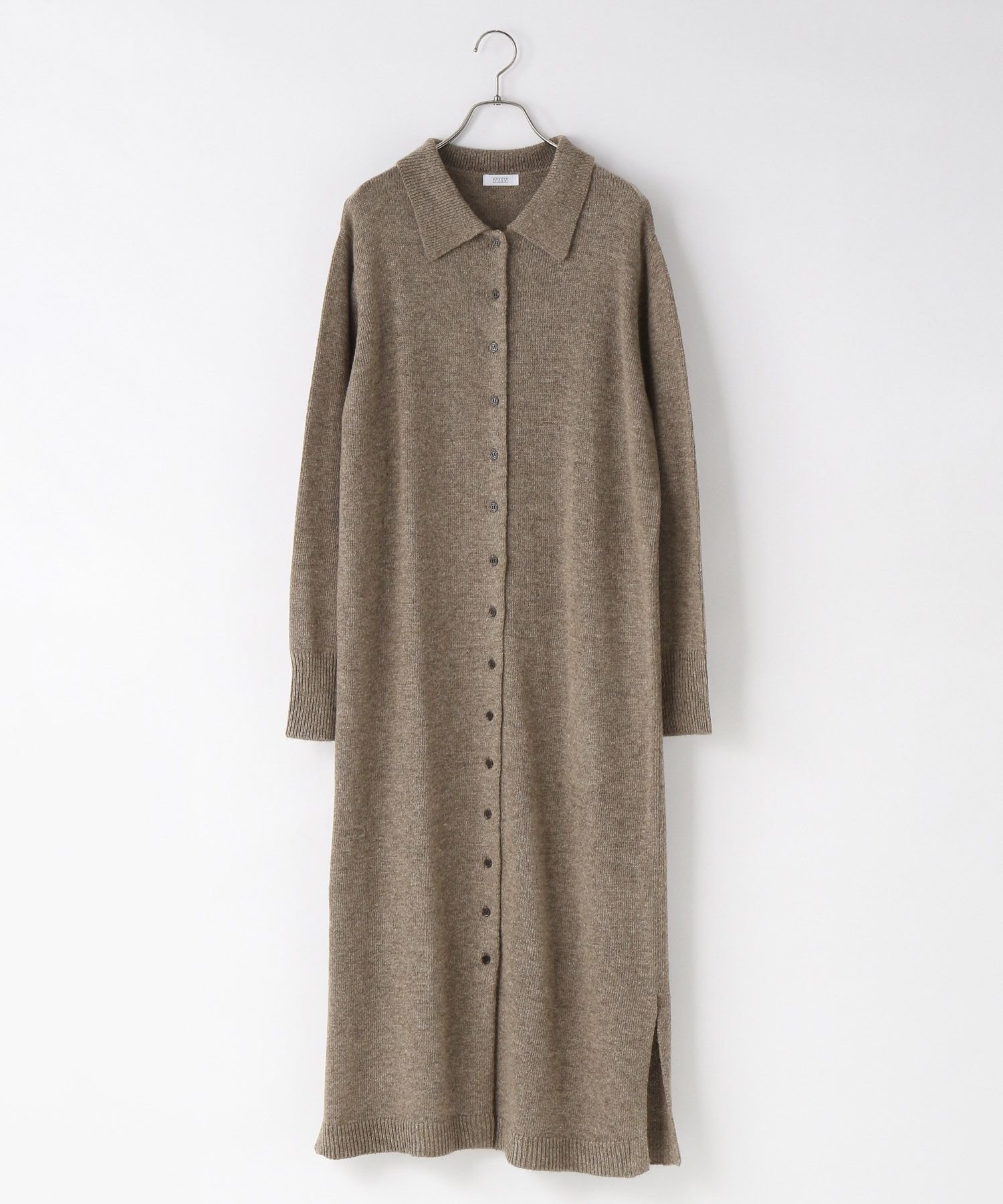 【ローリーズファーム/LOWRYS FARM】のニットポロワンピース インテリア・キッズ・メンズ・レディースファッション・服の通販 founy(ファニー) 　ファッション　Fashion　レディースファッション　Fashion for Women　ワンピース　Dresses　インナー　Innerwear　カットソー　Cut and Sewn Top　デニム　Denim, Jeans Material　ブラウン|ID: prp329100004730613 ipo3291000000034171946