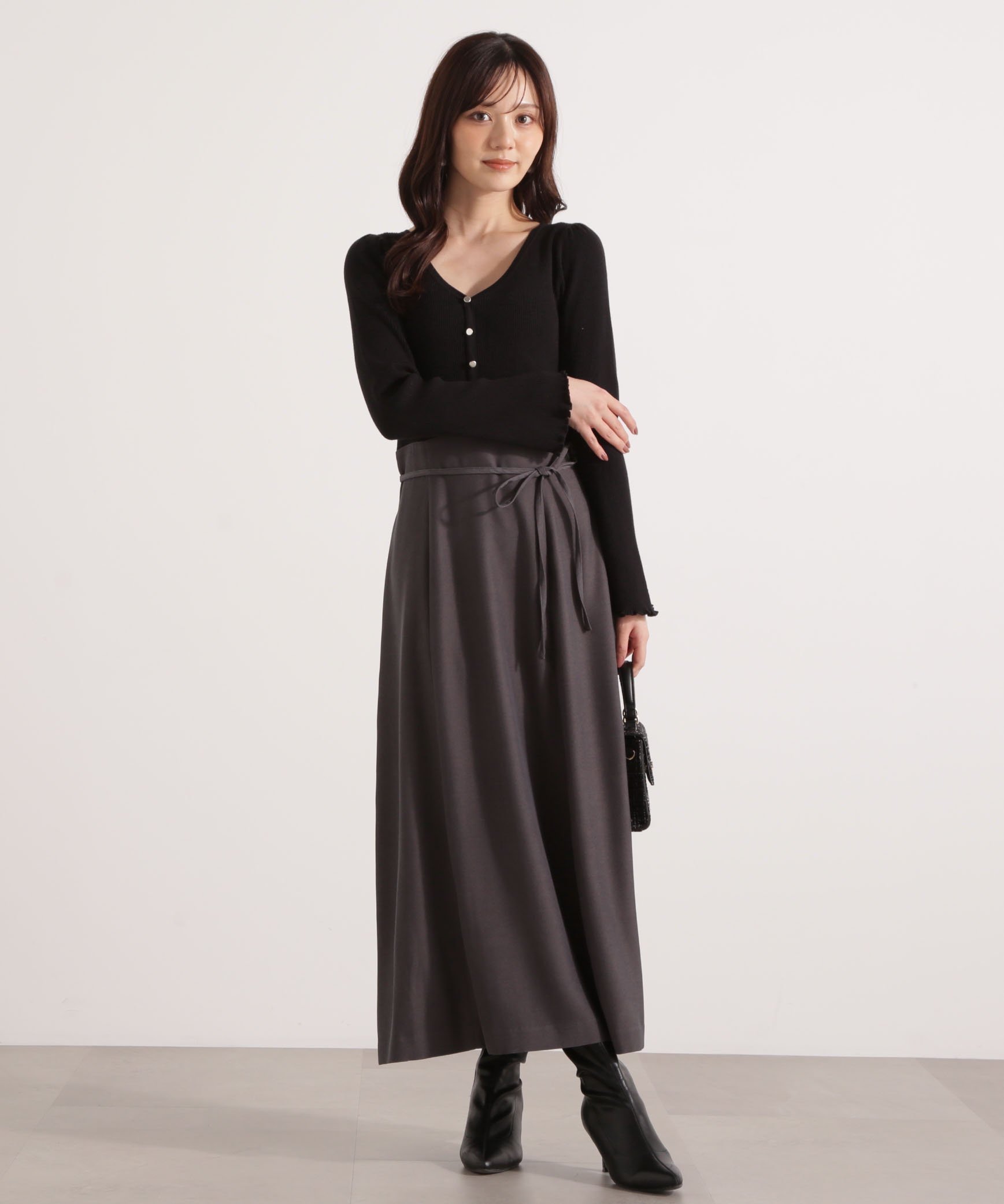 【プロポーション ボディドレッシング/PROPORTION BODY DRESSING】のニットドッキングレディーワンピース 25AW インテリア・キッズ・メンズ・レディースファッション・服の通販 founy(ファニー)  ファッション Fashion レディースファッション Fashion for Women ワンピース Dresses 2025年 2025 2025-2026秋冬・A/W Autumn/Winter 2025–26 AW25–26 フェミニン Feminine, Girly フロント Front, Front Design エレガント 上品 Elegant ブラック×チャコール|ID: prp329100004730639 ipo3291000000034373575