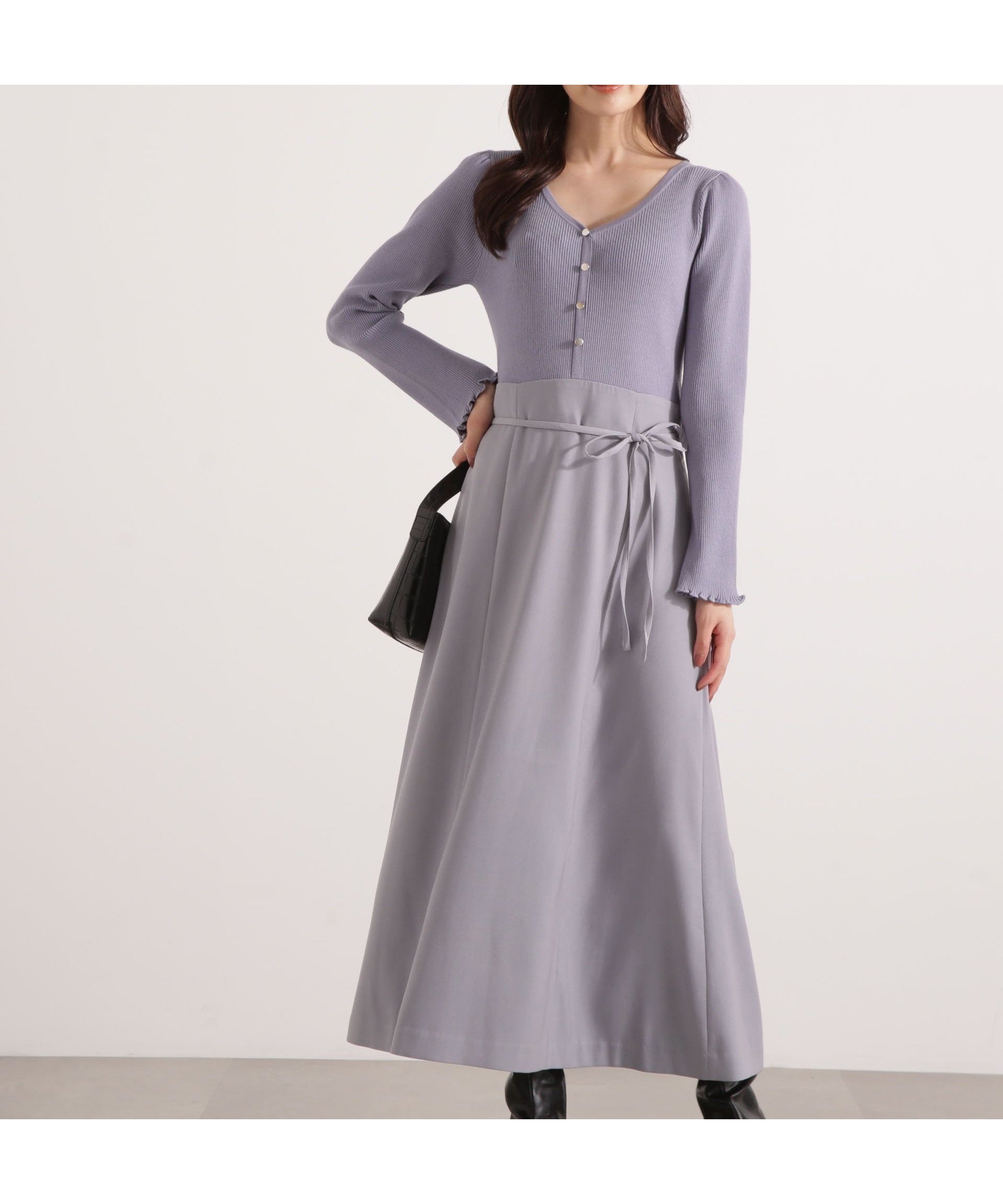 【プロポーション ボディドレッシング/PROPORTION BODY DRESSING】のニットドッキングレディーワンピース 25AW インテリア・キッズ・メンズ・レディースファッション・服の通販 founy(ファニー)  ファッション Fashion レディースファッション Fashion for Women ワンピース Dresses 2025年 2025 2025-2026秋冬・A/W Autumn/Winter 2025–26 AW25–26 フェミニン Feminine, Girly フロント Front, Front Design エレガント 上品 Elegant ブルー|ID: prp329100004730639 ipo3291000000034373576