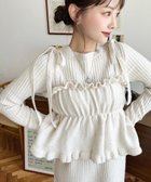 【モーメントプラス/moment+ / MEN】のシャーリングギャザーリボンキャミ+ニットワンピースセット アイボリー|ID: prp329100004730642 ipo3291000000034937192