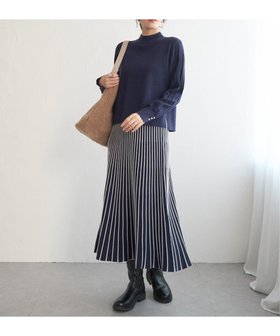 【イッカ/ikka】の【2点セット】配色ニットアップ 人気、トレンドファッション・服の通販 founy(ファニー) ファッション Fashion レディースファッション Fashion for Women トップス・カットソー Cut & Sew Tops ニット Knit Tops & Sweaters おすすめ Recommended / Our Picks なめらか Smooth, Silky Texture スマート Smart, Elegant セットアップ Set-Up, Coordinated Outfit フレア Flare, Flared プリーツ Pleats, Pleated モックネック Mock Neck, Short Turtleneck エレガント 上品 Elegant |ID:prp329100004730660