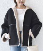 【シップス フォー ウィメン/SHIPS】のフェイク ムートン ジップ コート ブラック|ID: prp329100004730671 ipo3291000000034784949