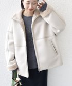 【シップス フォー ウィメン/SHIPS】のフェイク ムートン ジップ コート ナチュラル|ID: prp329100004730671 ipo3291000000034784950