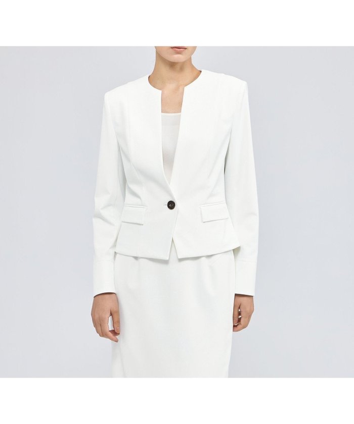 【エポカ/EPOCA】のクリーンストレッチ ノーカラージャケット インテリア・キッズ・メンズ・レディースファッション・服の通販 founy(ファニー) https://founy.com/ ファッション Fashion レディースファッション Fashion for Women アウター Coat / Outerwear Collection レディースジャケット・軽アウター Jackets ノーカラージャケット / シンプル上品コーデ Collarless Jackets おすすめ Recommended / Our Picks コンパクト Compact, Small Size ジャケット Jacket, Outerwear ストレッチ Stretch, Stretchy Fabric フォルム Silhouette, Form 夏 Summer 春 Spring 秋 Autumn |ID: prp329100004730675 ipo3291000000034511905