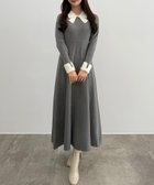 【ジュノア/JUNOAH】のCENEA バイカラーリボンニットワンピース ダークグレー|ID: prp329100004730705 ipo3291000000034562557