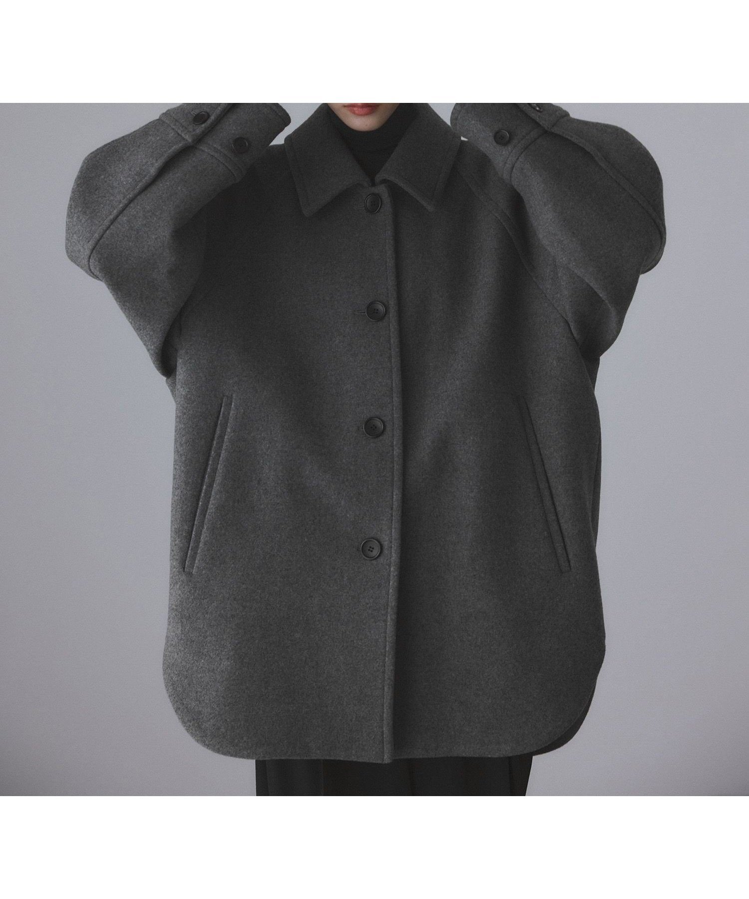 【アダム エ ロペ/ADAM ET ROPE'】のSuper140 sメルトンシャツコート インテリア・キッズ・メンズ・レディースファッション・服の通販 founy(ファニー) 　ファッション　Fashion　レディースファッション　Fashion for Women　アウター　Coat / Outerwear Collection　コート・ロングコート・ピーコート　Long Coats, Peacoats & More　カフス　Cuff Design　キュプラ　Cupro, Eco Fabric　今季　This Season, Current Season　スラックス　Slacks, Dress Pants　スリーブ　Sleeve, Long Sleeve / Short Sleeve　ダウン　Down, Puffer　デニム　Denim, Jeans Material　ポケット　Pocket, Pocket Detail　冬　Winter / This Winter　エレガント 上品　Elegant　2025年　2025　2025-2026秋冬・A/W　Autumn/Winter 2025–26 AW25–26　グレー(07)|ID: prp329100004730710 ipo3291000000034935464