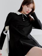 【スナイデル/SNIDEL】の衿つきプリーツカットミニワンピース BLK[009]|ID:prp329100004730715