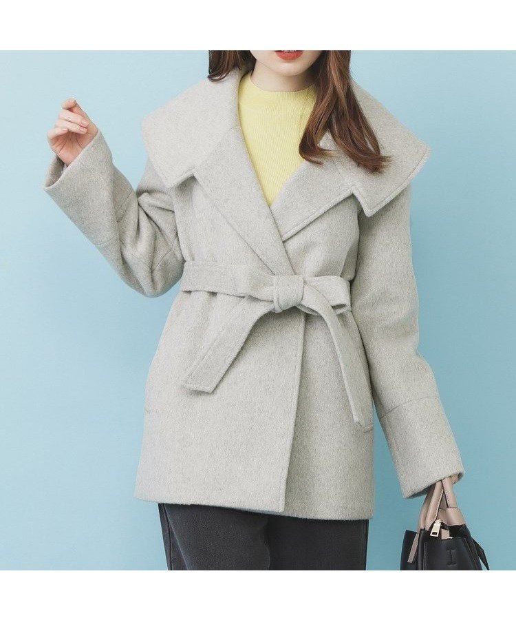【インデックス/INDEX】のベルト付ビッグカラーミドルコート インテリア・キッズ・メンズ・レディースファッション・服の通販 founy(ファニー) 　ファッション　Fashion　レディースファッション　Fashion for Women　アウター　Coat / Outerwear Collection　コート・ロングコート・ピーコート　Long Coats, Peacoats & More　ベルト&ウエストマーク　Belts & Waist Accessories　エレガント 上品　Elegant　ストレート　Straight, Straight Cut　スマート　Smart, Elegant　トレンド　Trend, Trending Now　バランス　Balance, Style Balance　ポケット　Pocket, Pocket Detail　ミドル　Middle Length, Mid Height　モダン　Modern, Contemporary　軽量　Lightweight, Ultra Light　グレー|ID: prp329100004730769 ipo3291000000034945609